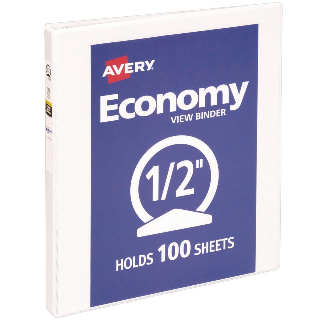 Avery 3 Round Rings 0.5 in. Capacity 11 in. x 8.5 in. Economy View Binder - White